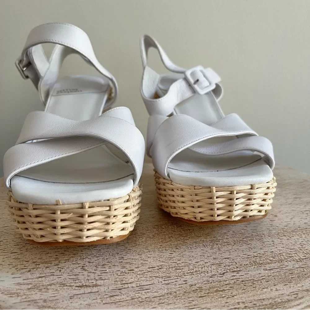 Jeffrey Campbell Amma Platform Sandals in White and Tan Size 10, NWOB - Picture 9 of 14